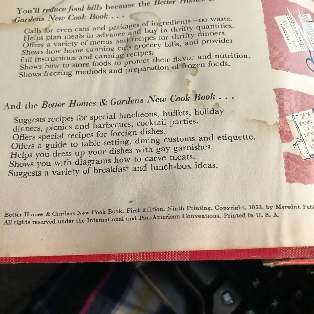 Vintage 1953 Better Homes & Gardens New Cook Book